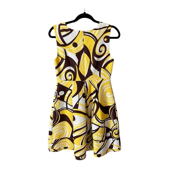 Sandra Angelozzi Geometric Print A-line Sleeveless Silk Blend Midi Dress - Picture 2 of 10